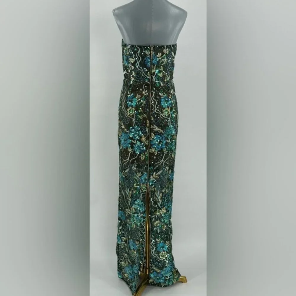 🆕 BRONX & BANCO 🧿 NWOT Dahlia Maxi Dress, Teal Floral Multi - Sz L US 8